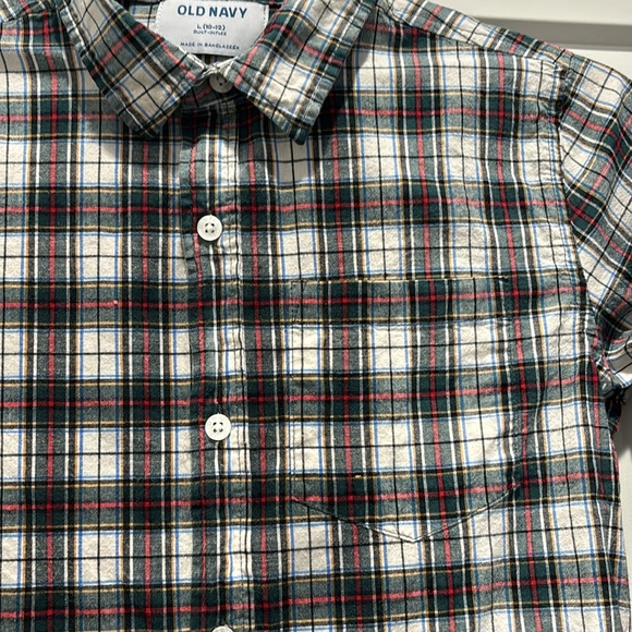 Old Navy Plaid Button-up Plaid Shirt Boys Size L 10-12 - Picture 4 of 4